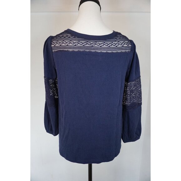 Old Navy Girl's Blue Lace Balloon-Sleeve Jersey Top - Size XL (14) - Picture 7 of 7